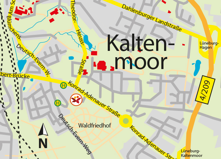 Lageplan des Seniorenzentrums im Lüneburger Stadtteil Kaltenmoor